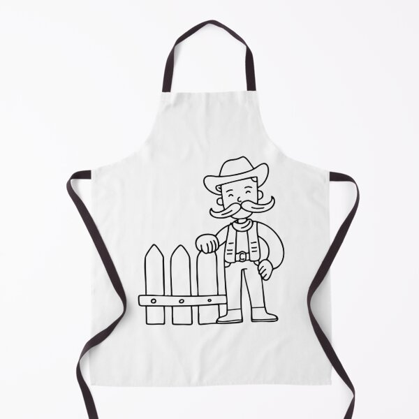 Item preview, A cowboy twirling his mustache while leaning on a fence designed and sold by rasagamastore.