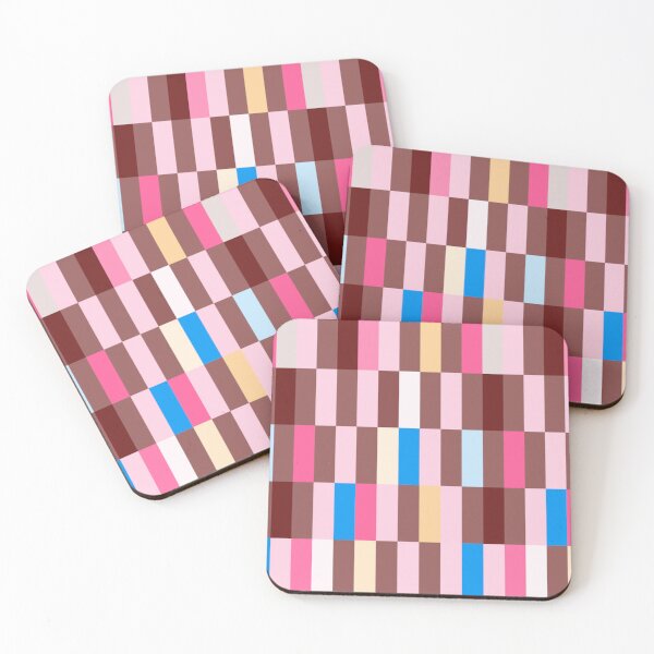 Item preview, Vibrant Pop Geometric Stripes - Electric Blue Coffee Chocolate Blush Hot Pink designed and sold by wild.geranium.design.