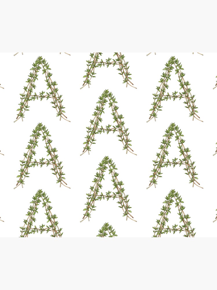 Thumbnail 5 of 5, Shower Curtain, THYME LETTER A designed and sold by Art-type.