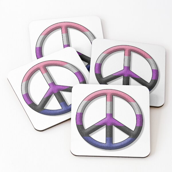 Item preview, Peace Pride design in Gender Fluid pride flag colors designed and sold by LiveLoudGraphic.