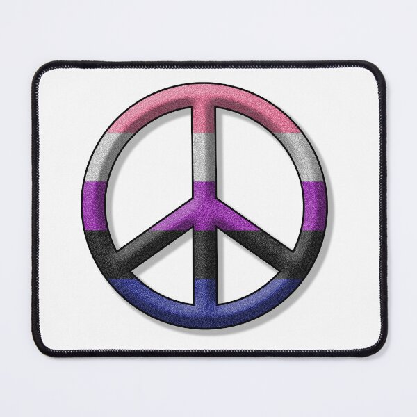 Item preview, Peace Pride design in Gender Fluid pride flag colors designed and sold by LiveLoudGraphic.