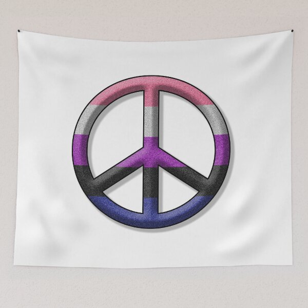 Item preview, Peace Pride design in Gender Fluid pride flag colors designed and sold by LiveLoudGraphic.