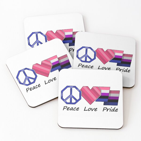 Item preview, Peace, Love, and Pride design in Gender Fluid pride flag colors designed and sold by LiveLoudGraphic.