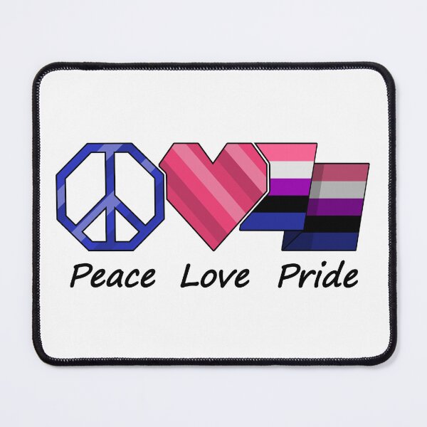 Item preview, Peace, Love, and Pride design in Gender Fluid pride flag colors designed and sold by LiveLoudGraphic.