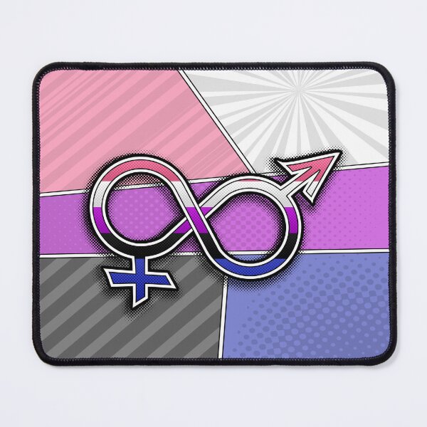 Item preview, Halftone Gender Fluid Pride Symbol with Flag Background designed and sold by LiveLoudGraphic.
