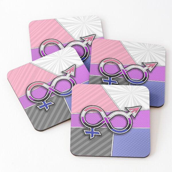 Item preview, Halftone Gender Fluid Pride Symbol with Flag Background designed and sold by LiveLoudGraphic.