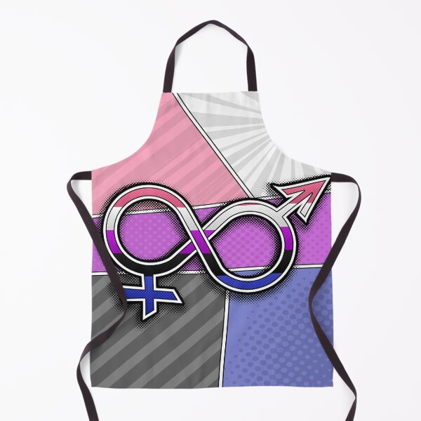 Item preview, Halftone Gender Fluid Pride Symbol with Flag Background designed and sold by LiveLoudGraphic.