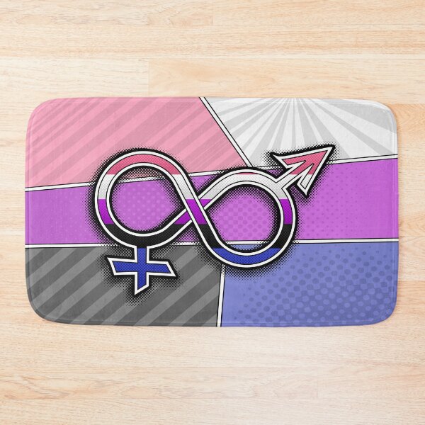 Item preview, Halftone Gender Fluid Pride Symbol with Flag Background designed and sold by LiveLoudGraphic.