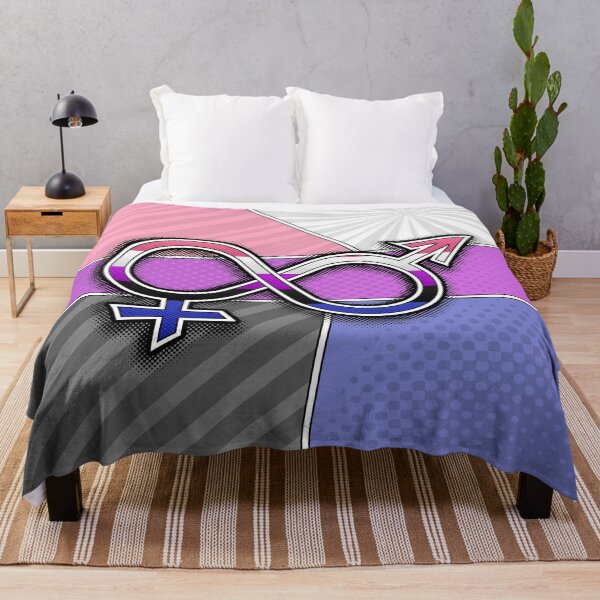 Item preview, Halftone Gender Fluid Pride Symbol with Flag Background designed and sold by LiveLoudGraphic.