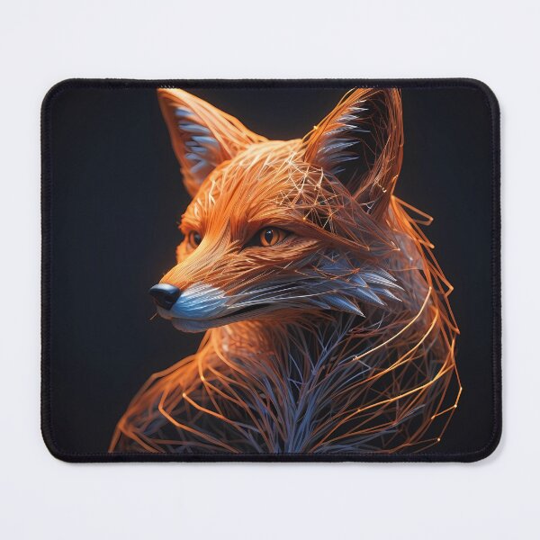 Item preview, Wireframe Fire Fox – Glowing Geometric Animal Art designed and sold by KateVil.