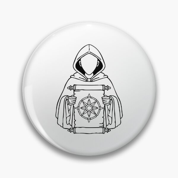 Item preview, A figure wear hood holding an ancient scroll with mysterious symbol designed and sold by rasagamastore.
