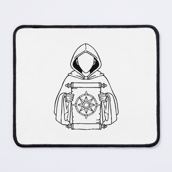 Item preview, A figure wear hood holding an ancient scroll with mysterious symbol designed and sold by rasagamastore.