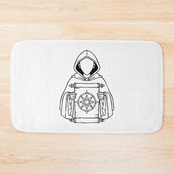 Item preview, A figure wear hood holding an ancient scroll with mysterious symbol designed and sold by rasagamastore.