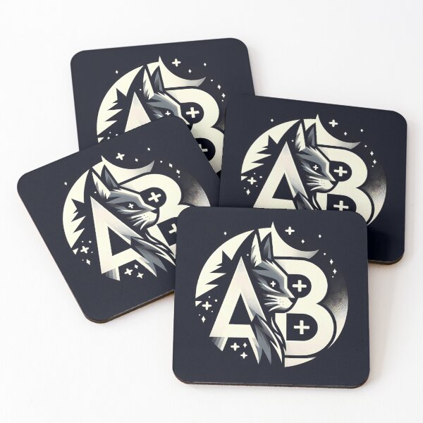 Item preview, Geometric Cat Logo with Letters A B + designed and sold by aminz4.