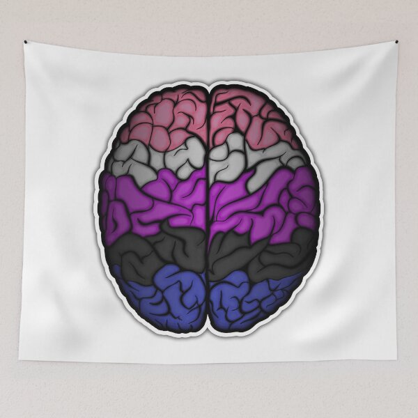 Item preview, Large Gender Fluid Pride Flag Colored Brain Vector designed and sold by LiveLoudGraphic.