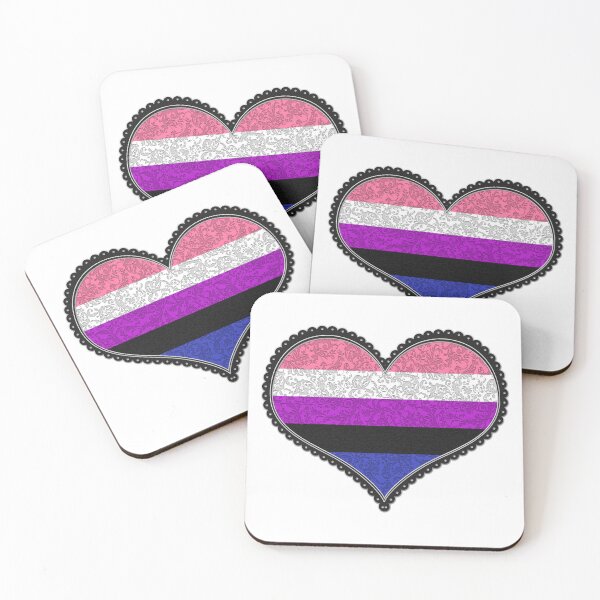 Item preview, Elegant Gender Fluid Pride Decorative Heart in Pride Flag Colors designed and sold by LiveLoudGraphic.