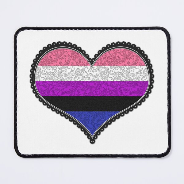 Item preview, Elegant Gender Fluid Pride Decorative Heart in Pride Flag Colors designed and sold by LiveLoudGraphic.
