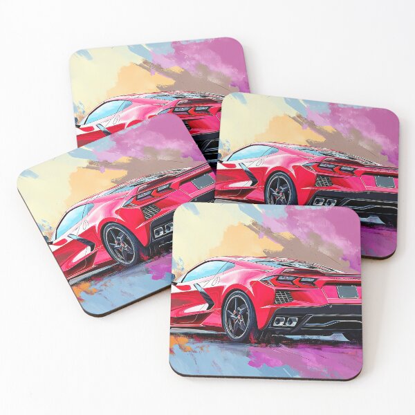 Item preview, Red Corvette Stingray C8 – Pop Art Edition designed and sold by AutoPopStudio.