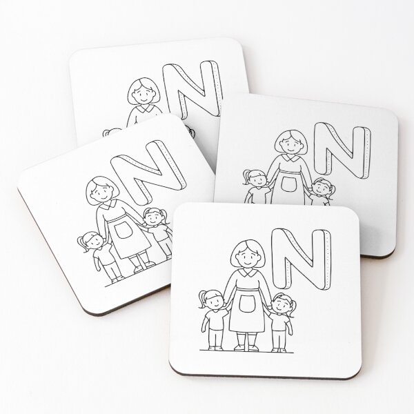 Item preview, An Illustration of letter N stand for Nanny designed and sold by rasagamastore.
