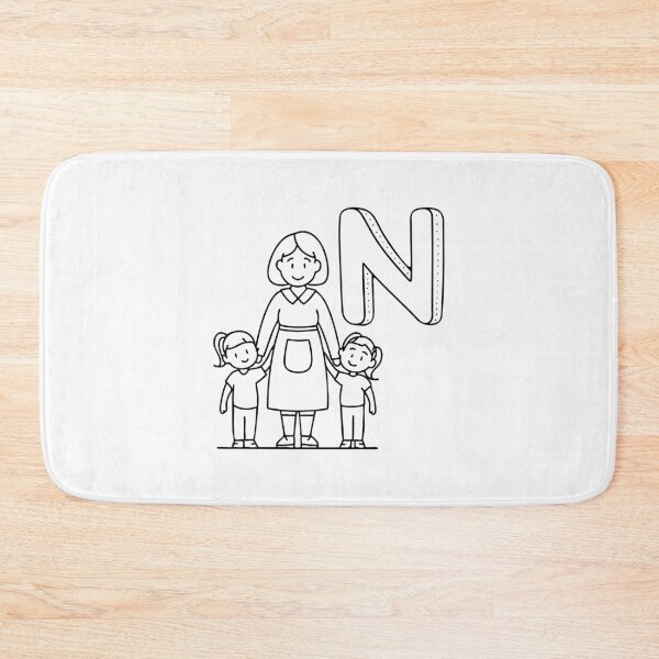 Item preview, An Illustration of letter N stand for Nanny designed and sold by rasagamastore.