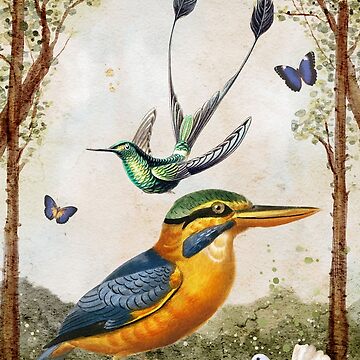 Artwork thumbnail, Kookaburra Dreams by Collage Art Studio by Louise Sommer
