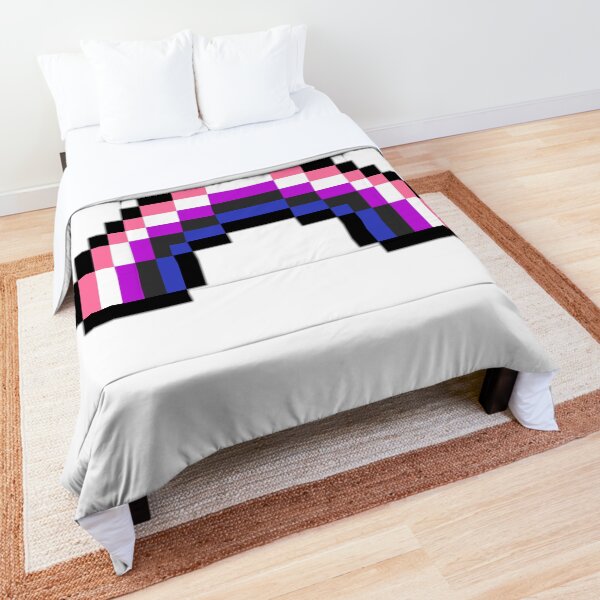 Pixel Rainbow Design in Gender Fluid Pride Flag Colors Comforter