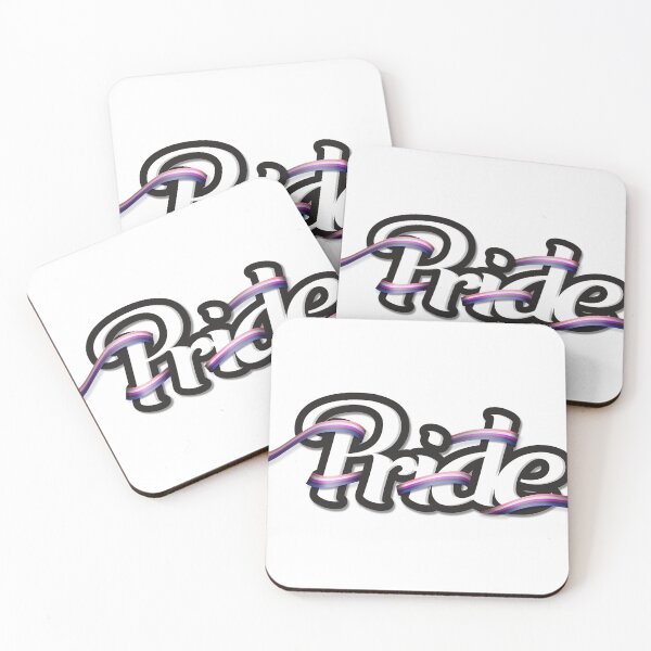 Item preview, Gender Fluid pride flag colored ribbon wrapped around the letters of the word PRIDE designed and sold by LiveLoudGraphic.