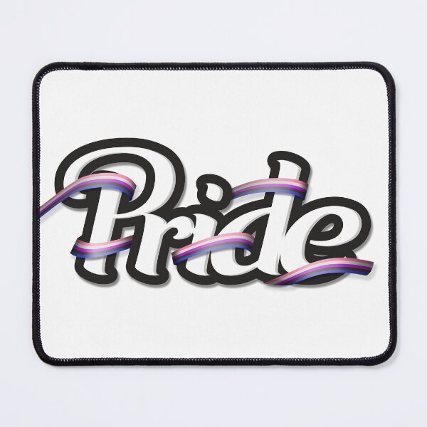 Item preview, Gender Fluid pride flag colored ribbon wrapped around the letters of the word PRIDE designed and sold by LiveLoudGraphic.