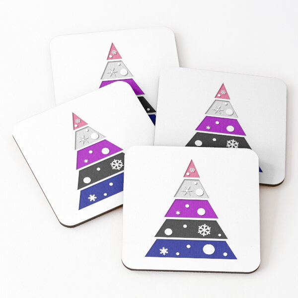 Item preview, Minimalist Christmas Tree in Gender Fluid Pride Flag Colors designed and sold by LiveLoudGraphic.