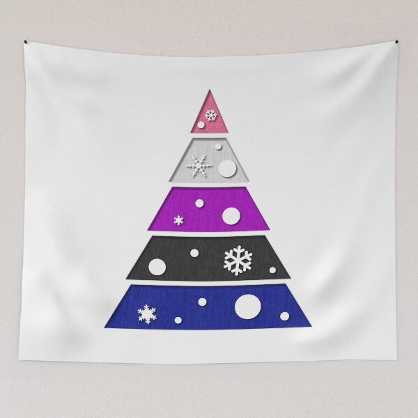 Item preview, Minimalist Christmas Tree in Gender Fluid Pride Flag Colors designed and sold by LiveLoudGraphic.