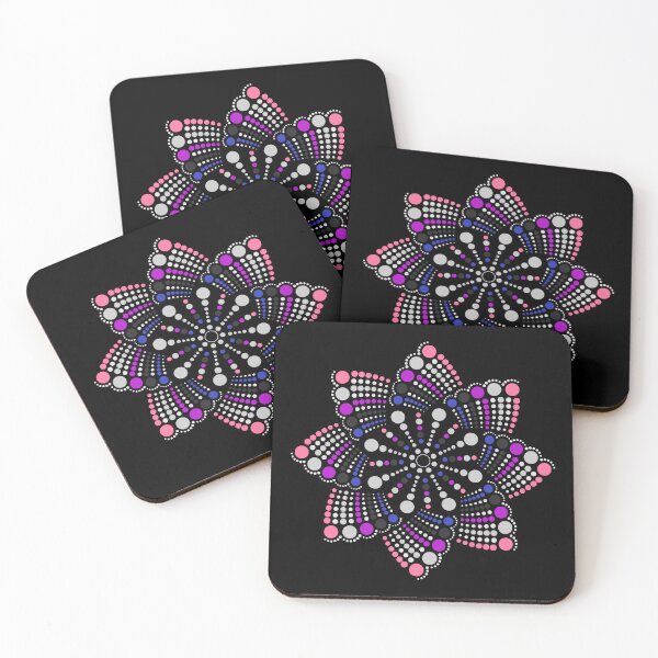 Item preview, Geometric Mandala Dot Art Gender Fluid Pride Pattern designed and sold by LiveLoudGraphic.