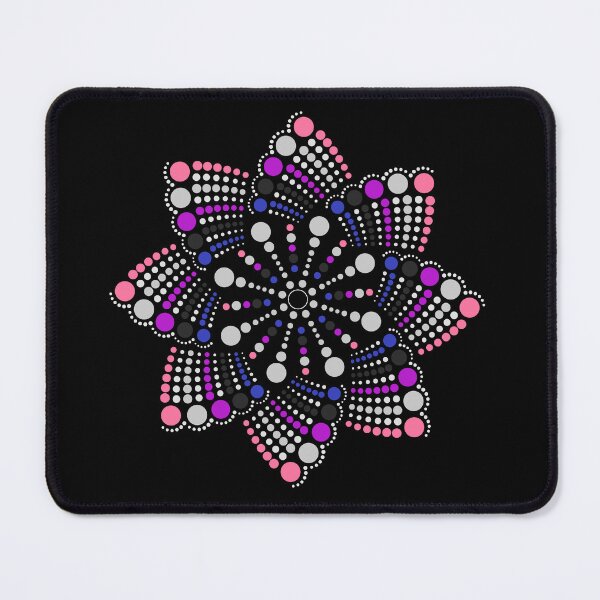 Item preview, Geometric Mandala Dot Art Gender Fluid Pride Pattern designed and sold by LiveLoudGraphic.