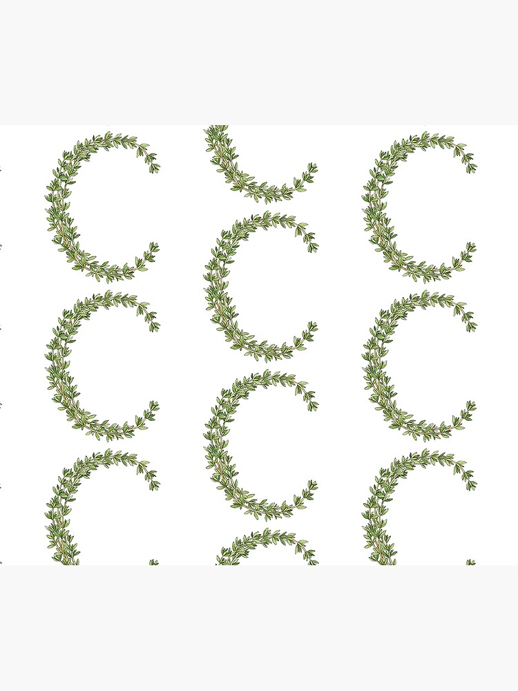 Thumbnail 5 of 5, Shower Curtain, THYME LETTER C designed and sold by Art-type.