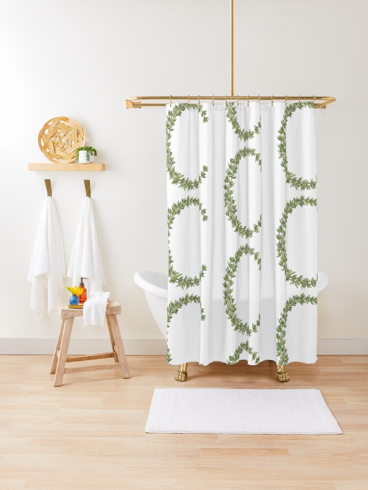 Thumbnail 1 of 5, Shower Curtain, THYME LETTER C designed and sold by Art-type.