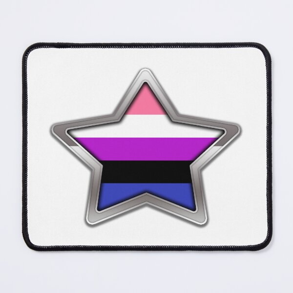 Item preview, Large Gender Fluid Pride Flag Colored Star with Chrome Frame designed and sold by LiveLoudGraphic.