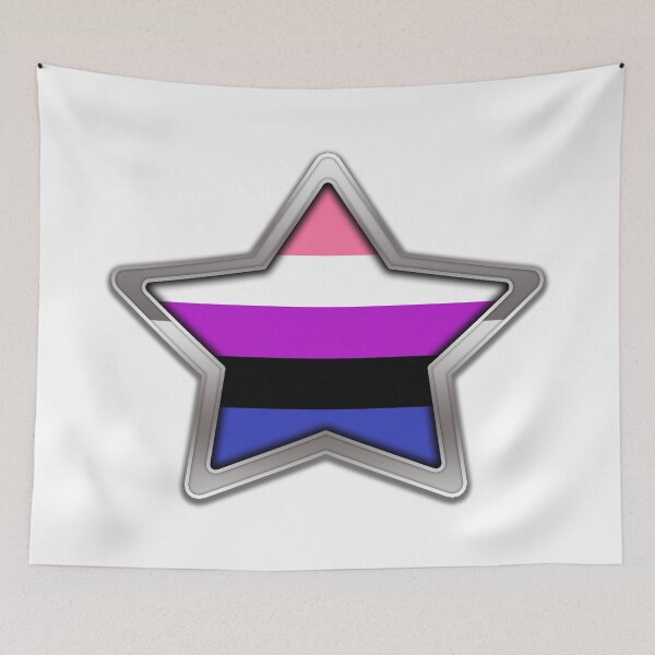 Item preview, Large Gender Fluid Pride Flag Colored Star with Chrome Frame designed and sold by LiveLoudGraphic.