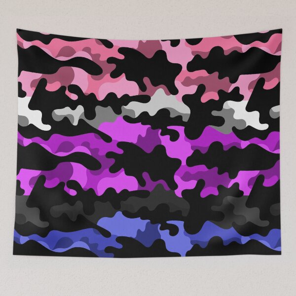 Item preview, Seamless Repeating Camouflage Textured Gender Fluid Pride Flag Pattern designed and sold by LiveLoudGraphic.