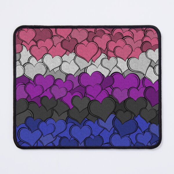 Item preview, Overlapping Hearts in Gender Fluid Pride Flag Colors designed and sold by LiveLoudGraphic.