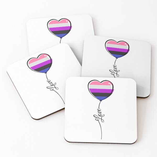 Item preview, Gender Fluid Pride Minimalist Heart Balloon with Love designed and sold by LiveLoudGraphic.