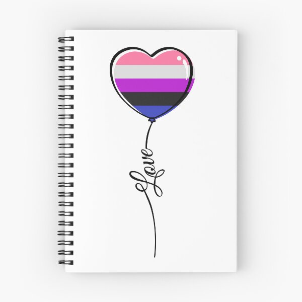 Item preview, Gender Fluid Pride Minimalist Heart Balloon with Love designed and sold by LiveLoudGraphic.