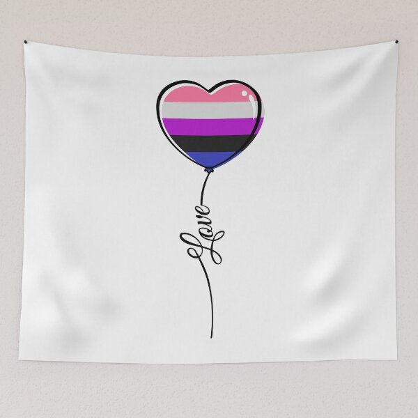 Item preview, Gender Fluid Pride Minimalist Heart Balloon with Love designed and sold by LiveLoudGraphic.