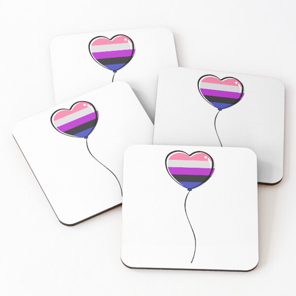 Item preview, Gender Fluid Pride Minimalist Heart Balloon designed and sold by LiveLoudGraphic.