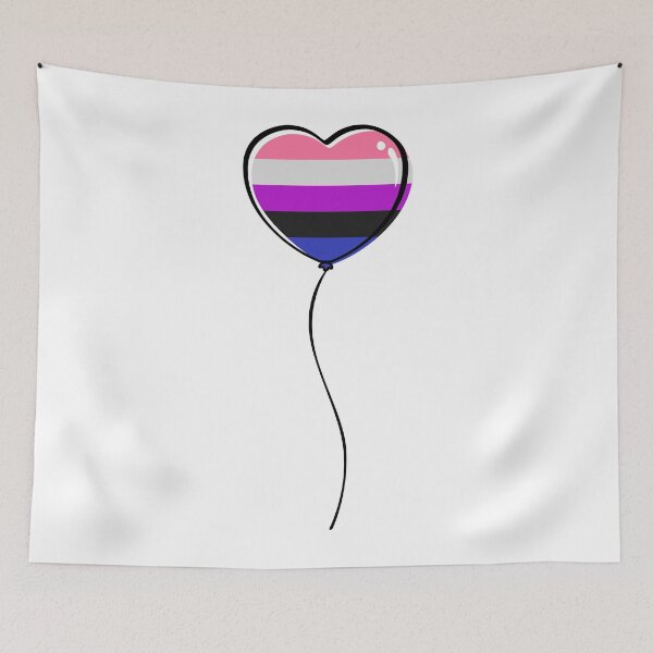 Item preview, Gender Fluid Pride Minimalist Heart Balloon designed and sold by LiveLoudGraphic.