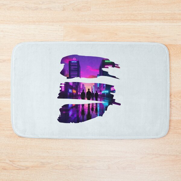 Item preview, Cyberpunk Neon Skyline Futuristic Cityscape Wave designed and sold by ErSaSolutions.