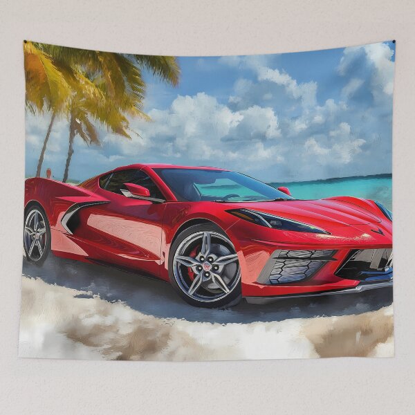 Item preview, Red Corvette Stingray C8 – Pop Art Edition V designed and sold by AutoPopStudio.