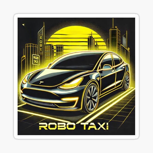 Artikel-Vorschau von Tesla Robo-Taxi, designt und verkauft von TEEJAMBOREE.