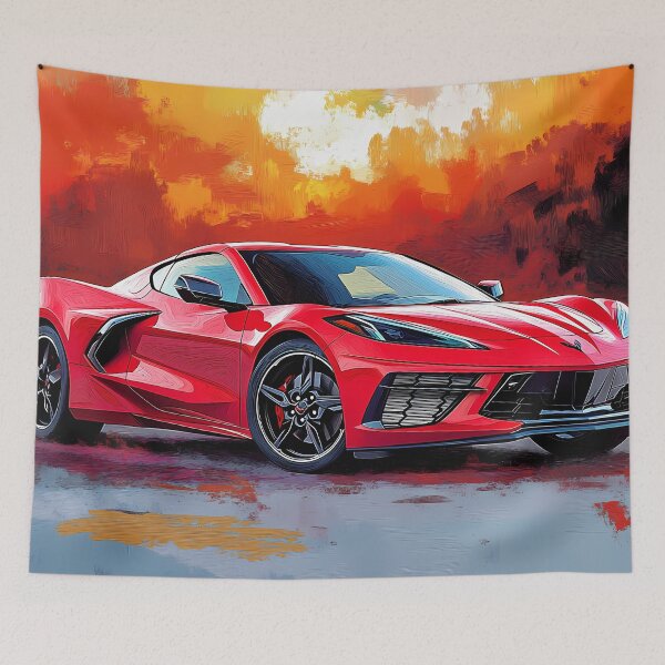 Item preview, Red Corvette Stingray C8 – Pop Art Edition VIII designed and sold by AutoPopStudio.