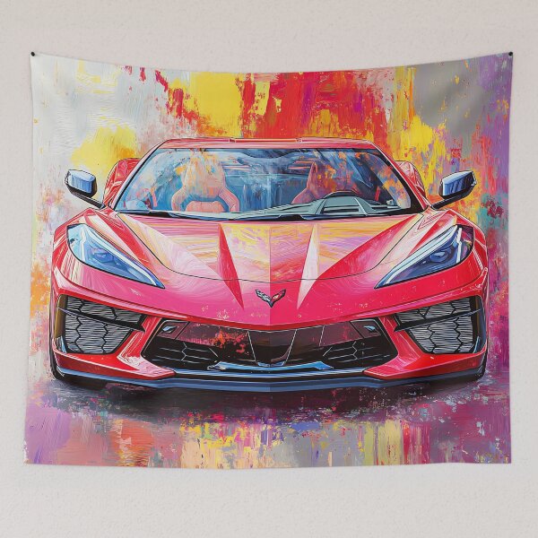 Item preview, Red Corvette Stingray C8 – Pop Art Edition IX designed and sold by AutoPopStudio.