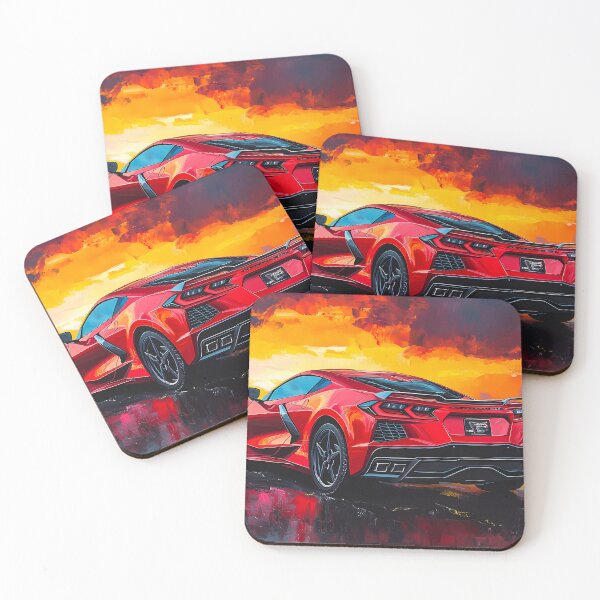 Item preview, Red Corvette Stingray C8 – Pop Art Edition X designed and sold by AutoPopStudio.