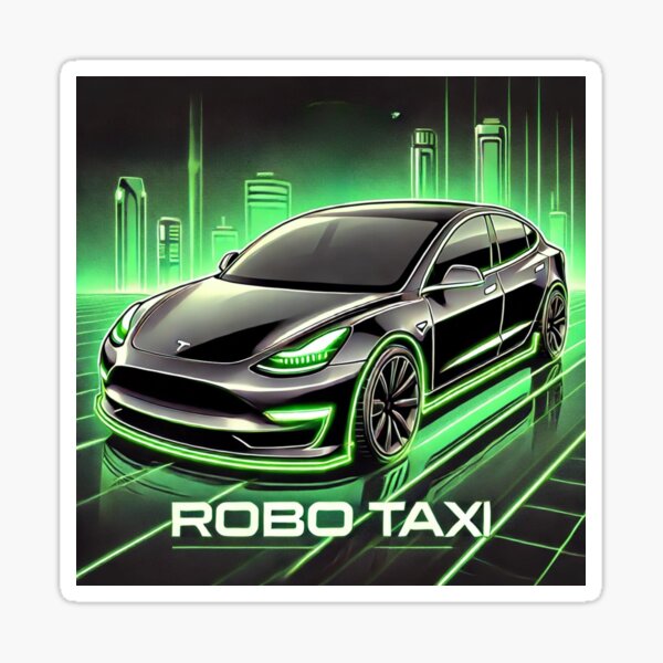 Artikel-Vorschau von Tesla Robo-Taxi, designt und verkauft von TEEJAMBOREE.